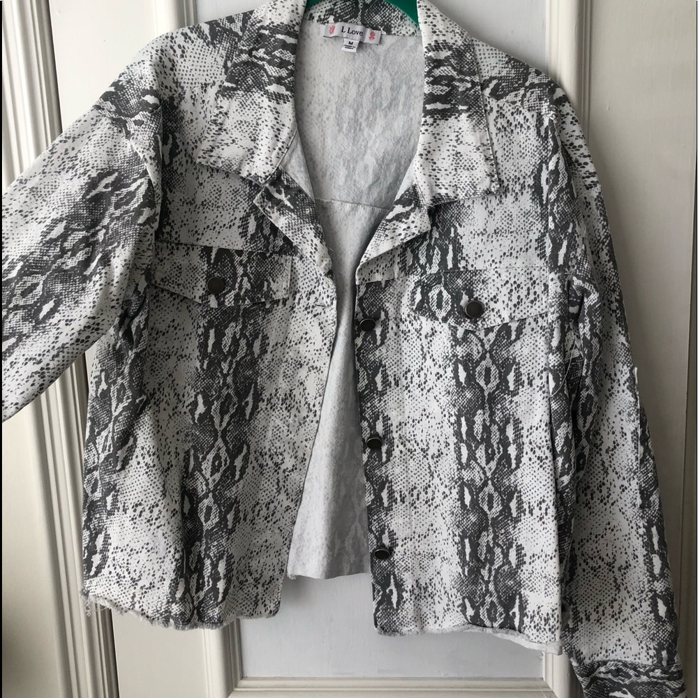 snakeskin print jacket